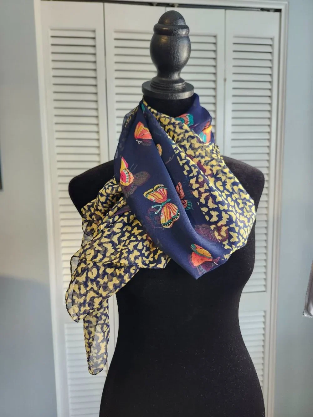 Butterfly Scarf Navy Blue 60 x 46